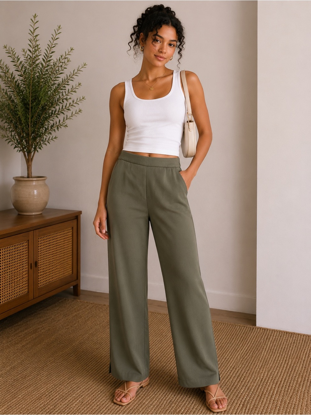 J.Crew Women’s Jamie Olive Green Pull-On Pants Size 4